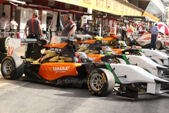 World © Octane Photographic Ltd. Saturday 10th May 2014. GP3 Qualifying – Circuit de Catalunya, Barcelona, Spain. Ivan Taranov, Nelson Mason and Beistke Visser - Hilmer Motorsport. Digital Ref :