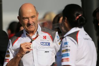World © Octane Photographic Ltd. Saturday 10th May 2014. Circuit de Catalunya - Spain - Formula 1 Paddock. Sauber C33 – Peter Sauber and Monisha Kaltenborn Digital Ref: 0933lb1d6372