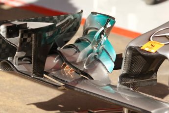 World © Octane Photographic Ltd. Saturday 10th May 2014. Circuit de Catalunya - Spain - Formula 1 Practice 3. Mercedes AMG Petronas F1 W05 Hybrid - Front wing details. Digital Ref: 0935cb7d9597