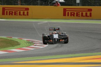 World © Octane Photographic Ltd. Saturday 10th May 2014. Circuit de Catalunya - Spain - Formula 1 Practice 3. Sahara Force India VJM07 – Sergio Perez. Digital Ref: 0935lb1d7184