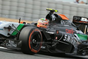 World © Octane Photographic Ltd. Saturday 10th May 2014. Circuit de Catalunya - Spain - Formula 1 Practice 3. Sahara Force India VJM07 – Sergio Perez. Digital Ref: 0935lb1d7342