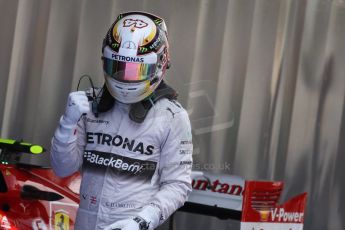 World © Octane Photographic Ltd. Saturday 10th May 2014. Circuit de Catalunya - Spain - Formula 1 Qualifying. Mercedes AMG Petronas F1 W05 Hybrid – Lewis Hamilton. Digital Ref: 0936cb7d9921