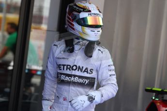 World © Octane Photographic Ltd. Saturday 10th May 2014. Circuit de Catalunya - Spain - Formula 1 Qualifying. Mercedes AMG Petronas F1 W05 Hybrid – Lewis Hamilton. Digital Ref: 0936cb7d9928