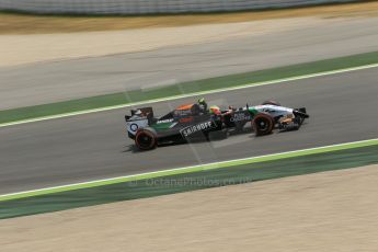 World © Octane Photographic Ltd. Saturday 10th May 2014. Circuit de Catalunya - Spain - Formula 1 Qualifying. Sahara Force India VJM07 – Sergio Perez. Digital Ref: 0936lb1d3949