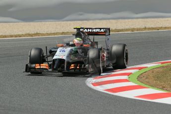 World © Octane Photographic Ltd. Saturday 10th May 2014. Circuit de Catalunya - Spain - Formula 1 Qualifying. Sahara Force India VJM07 – Sergio Perez. Digital Ref: 0936lb1d7717