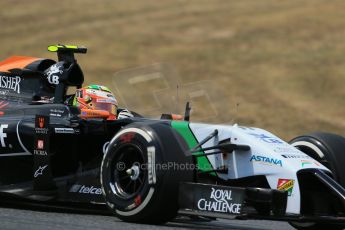 World © Octane Photographic Ltd. Saturday 10th May 2014. Circuit de Catalunya - Spain - Formula 1 Qualifying. Sahara Force India VJM07 – Sergio Perez. Digital Ref: 0936lb1d7842