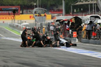 World © Octane Photographic Ltd. Saturday 10th May 2014. Circuit de Catalunya - Spain - Formula 1 Qualifying. Sahara Force India VJM07 – Nico Hulkenburg. Digital Ref : 0936lb1d7988