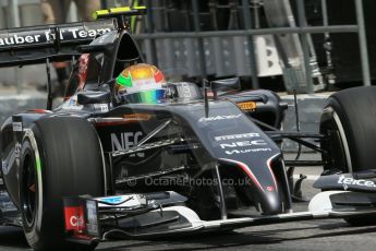 World © Octane Photographic Ltd. Saturday 10th May 2014. Circuit de Catalunya - Spain - Formula 1 Qualifying. Sauber C33 - Esteban Gutierrez. Digital Ref: 0936lb1d8053