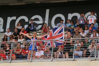 World © Octane Photographic Ltd. Sunday 11th May 2014. Circuit de Catalunya - Spain - Formula 1 Driver Parade. British fans in the crowd. Digital Ref: