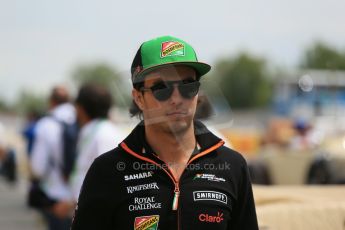 World © Octane Photographic Ltd. Sunday 11th May 2014. Circuit de Catalunya - Spain - Formula 1 Driver Parade. Sahara Force India VJM07 – Sergio Perez. Digital Ref: