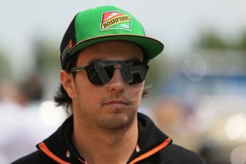 World © Octane Photographic Ltd. Sunday 11th May 2014. Circuit de Catalunya - Spain - Formula 1 Driver Parade. Sahara Force India VJM07 – Sergio Perez. Digital Ref: