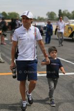 World © Octane Photographic Ltd. Sunday 11th May 2014. Circuit de Catalunya - Spain - Formula 1 Driver Parade. Williams Martini Racing FW36 – Felipe and Felipinho Massa. Digital Ref: