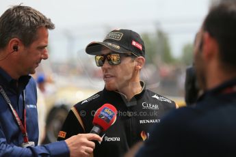 World © Octane Photographic Ltd. Sunday 11th May 2014. Circuit de Catalunya - Spain - Formula 1 Driver Parade. Lotus F1 Team E22 – Pastor Maldonado. Digital Ref: