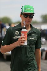 World © Octane Photographic Ltd. Sunday 11th May 2014. Circuit de Catalunya - Spain - Formula 1 Driver Parade. Caterham F1 Team CT05 – Marcus Ericsson. Digital Ref: