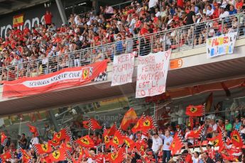 World © Octane Photographic Ltd. Sunday 11th May 2014. Circuit de Catalunya - Spain - Formula 1 Grid. Tifossi in the main grandstand. Digital Ref: