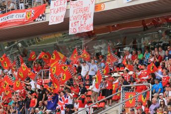 World © Octane Photographic Ltd. Sunday 11th May 2014. Circuit de Catalunya - Spain - Formula 1 Grid. Tifossi in the main grandstand. Digital Ref: