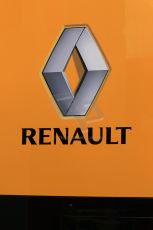 World © Octane Photographic Ltd. Sunday 11th May 2014. Circuit de Catalunya, Barcelona, Spain. Renault logo. Digital Ref :