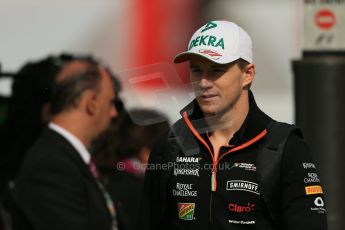 World © Octane Photographic Ltd. Sunday 11th May 2014. Circuit de Catalunya - Spain - Formula 1 Paddock. Sahara Force India VJM07 – Nico Hulkenburg. Digital Ref :