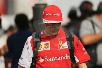 World © Octane Photographic Ltd. Sunday 11th May 2014. Circuit de Catalunya - Spain - Formula 1 Paddock. Scuderia Ferrari F14T – Kimi Raikkonen. Digital Ref: