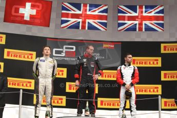 World © Octane Photographic Ltd. Sunday 11th May 2014. GP3 Race 2 – Circuit de Catalunya, Barcelona, Spain. Dean Stoneman (1st) - Marussia Manor Racing, Matheo Tuscher (2nd) - Jenzer Motorsport and Dino Zamparelli (3rd) - ART Grand Prix. Digital Ref : 0940cb7d0645