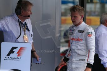 World © Octane Photographic Ltd. Sunday 11th May 2014. Circuit de Catalunya - Spain - Formula 1 Parc Ferme. McLaren Mercedes MP4/29 – Kevin Magnussen. Digital Ref: