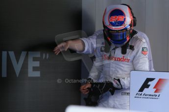 World © Octane Photographic Ltd. Sunday 11th May 2014. Circuit de Catalunya - Spain - Formula 1 Parc Ferme. McLaren Mercedes MP4/29 - Jenson Button. Digital Ref: