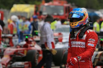 World © Octane Photographic Ltd. Sunday 11th May 2014. Circuit de Catalunya - Spain - Formula 1 Parc Ferme. Scuderia Ferrari F14T - Fernando Alonso. Digital Ref: