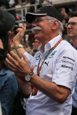 World © Octane Photographic Ltd. Thursday 8th May 2014. Circuit de Catalunya - Spain - Formula 1 Podium. Head of Daimler AG - Dieter Zetsche. Digital Ref: