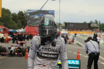 World © Octane Photographic Ltd. Thursday 8th May 2014. Circuit de Catalunya - Spain - Formula 1 Parc Ferme. Mercedes AMG Petronas F1 W05 Hybrid - Nico Rosberg (2nd) . Digital Ref: