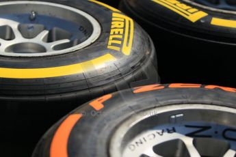 World © Octane Photographic Ltd. Thursday 8th May 2014. GP3 Paddock – Circuit de Catalunya, Barcelona, Spain. Pirelli tyre choice. Digital Ref : 0923cb1d2852