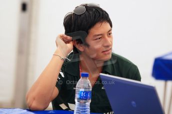 World © Octane Photographic Ltd. Thursday 8th May 2014. GP2 Paddock – Circuit de Catalunya, Barcelona, Spain. Rio Haryanto - EQ8 Caterham Racing. Digital Ref : 0923cb1d2923