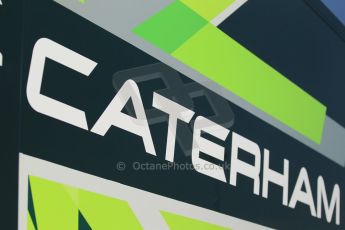 World © Octane Photographic Ltd. Thursday 8th May 2014. GP2 Paddock – Circuit de Catalunya, Barcelona, Spain. EQ8 Caterham Racing logo. Digital Ref : 0923cb1d3009