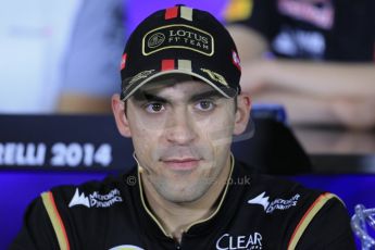 World © Octane Photographic Ltd. Thursday 8th May 2014. Circuit de Catalunya – Barcelona, Spain. Formula 1 press conference. Pastor Maldonado – Lotus F1 Team. Digital Ref : 0924lb1d2977