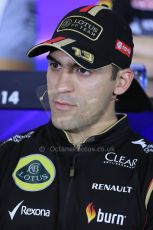 World © Octane Photographic Ltd. Thursday 8th May 2014. Circuit de Catalunya – Barcelona, Spain. Formula 1 press conference. Pastor Maldonado – Lotus F1 Team. Digital Ref : 0924lb1d3069