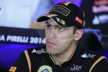 World © Octane Photographic Ltd. Thursday 8th May 2014. Circuit de Catalunya – Barcelona, Spain. Formula 1 press conference. Pastor Maldonado – Lotus F1 Team. Digital Ref : 0924lb1d3090