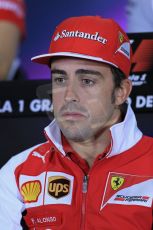 World © Octane Photographic Ltd. Thursday 8th May 2014. Circuit de Catalunya – Barcelona, Spain. Formula 1 press conference. Fernando Alonso – Scuderia Ferrari. Digital Ref : 0924lb1d3197