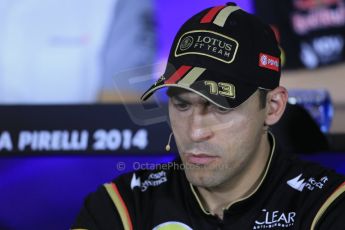 World © Octane Photographic Ltd. Thursday 8th May 2014. Circuit de Catalunya – Barcelona, Spain. Formula 1 press conference. Pastor Maldonado – Lotus F1 Team. Digital Ref : 0924lb1d3270