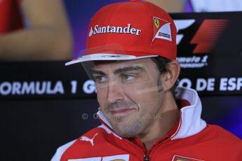 World © Octane Photographic Ltd. Thursday 8th May 2014. Circuit de Catalunya – Barcelona, Spain. Formula 1 press conference. Fernando Alonso – Scuderia Ferrari. Digital Ref : 0924lb1d3333