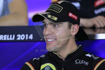 World © Octane Photographic Ltd. Thursday 8th May 2014. Circuit de Catalunya – Barcelona, Spain. Formula 1 press conference. Pastor Maldonado – Lotus F1 Team. Digital Ref : 0924lb1d3349