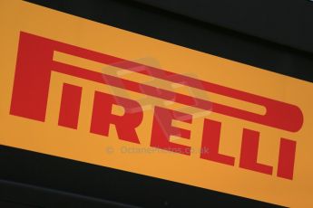 World © Octane Photographic Ltd. Thursday 8th May 2014. Circuit de Catalunya - Spain - Formula 1 Paddock. Pirelli logo. Digital Ref: 0922lb1d2771