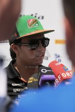 World © Octane Photographic Ltd. Thursday 8th May 2014. Circuit de Catalunya - Spain - Formula 1 Paddock. Sahara Force India VJM07 – Sergio Perez. Digital Ref: 0922lb1d2790