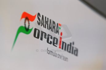 World © Octane Photographic Ltd. Thursday 8th May 2014. Circuit de Catalunya - Spain - Formula 1 Paddock. Sahara Force India logo. Digital Ref : 0922lb1d2861