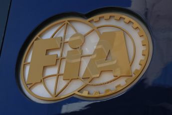 World © Octane Photographic Ltd. Thursday 8th May 2014. Circuit de Catalunya - Spain - Formula 1 Paddock. FIA logo. Digital Ref: 0922lb1d2865