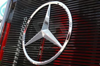 World © Octane Photographic Ltd. Thursday 8th May 2014. Circuit de Catalunya - Spain - Formula 1 Paddock. Mercedes AMG Petronas F1 W05 Hybrid. Mercedes three pointed star. Digital Ref: 0922lw7d8632