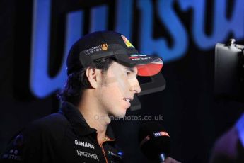World © Octane Photographic Ltd. F1 USA GP, Austin, Texas, Circuit of the Americas (COTA). Wednesday 30th October 2014 – Fans Forum, Gibson Bar. Sergio Perez – Sahara Force India. Digital Ref : 1142LB1D7051