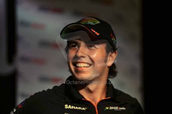 World © Octane Photographic Ltd. F1 USA GP, Austin, Texas, Circuit of the Americas (COTA). Wednesday 30th October 2014 – Fans Forum, Gibson Bar. Sergio Perez – Sahara Force India. Digital Ref : 1142LB1D7089