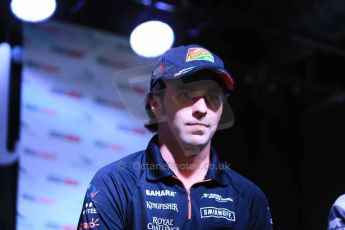 World © Octane Photographic Ltd. F1 USA GP, Austin, Texas, Circuit of the Americas (COTA). Wednesday 30th October 2014 – Fans Forum, Gibson Bar. Sergio Perez – Sahara Force India. Digital Ref : 1142LB1D7120