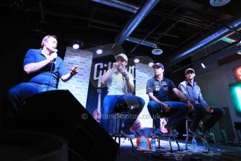 World © Octane Photographic Ltd. F1 USA GP, Austin, Texas, Circuit of the Americas (COTA). Wednesday 30th October 2014 – Fans Forum, Gibson Bar. Felipe Massa – Williams Martini Racing, Sergio Perez – Sahara Force India and Esteban Gutierrez – Sauber F1 Team. Digital Ref : 1142LB1D7136