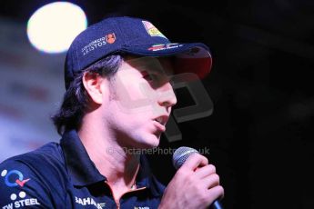 World © Octane Photographic Ltd. F1 USA GP, Austin, Texas, Circuit of the Americas (COTA). Wednesday 30th October 2014 – Fans Forum, Gibson Bar. Sergio Perez – Sahara Force India. Digital Ref : 1142LB1D7180