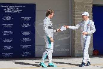 World © Octane Photographic Ltd. Saturday 1st November 2014, F1 USA GP, Austin, Texas, Circuit of the Americas (COTA) - Qualifying. Mercedes AMG Petronas F1 W05 Hybrid - Nico Rosberg and Williams Martini Racing FW36 – Valtteri Bottas. Digital Ref: 1149LB1D0439
